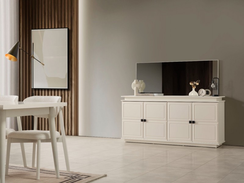 Vizyon Yemek Odası (Ön yüzler %100 mdf kasa suntalem malzemeden üretilmiştir)