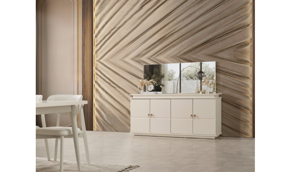 Mitra Yemek Odası (Ön yüzler %100 mdf kasa suntalem malzemeden üretilmiştir)