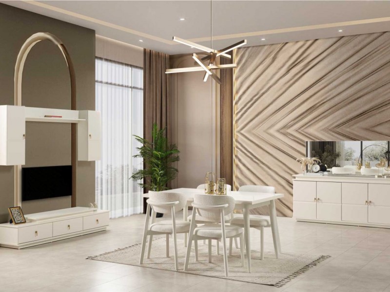 Mitra Yemek Odası (Ön yüzler %100 mdf kasa suntalem malzemeden üretilmiştir)