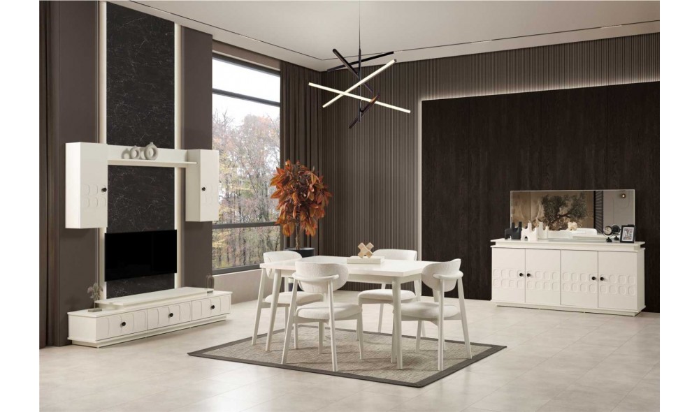 Petek Yemek Odası (Ön yüzler %100 mdf kasa suntalem malzemeden üretilmiştir)