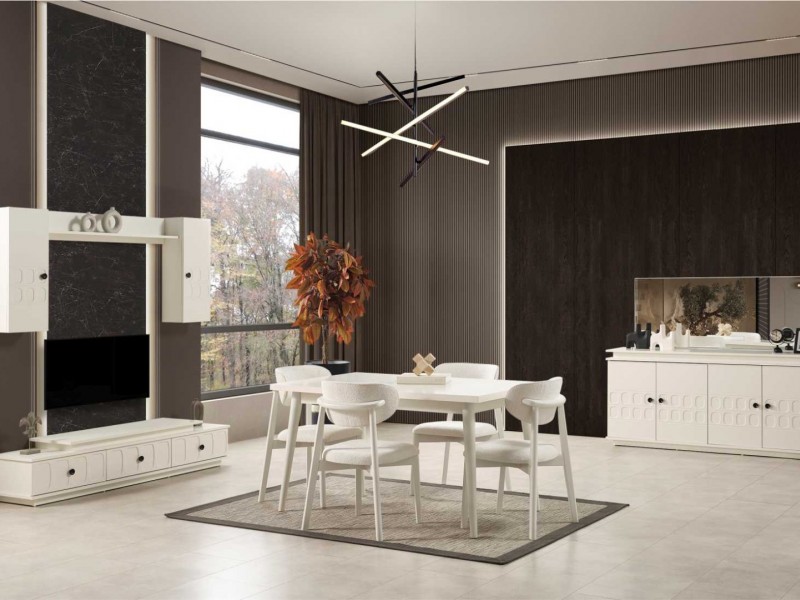 Petek Yemek Odası (Ön yüzler %100 mdf kasa suntalem malzemeden üretilmiştir)