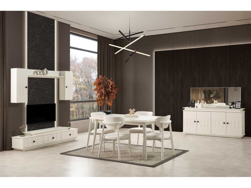 Petek Yemek Odası (Ön yüzler %100 mdf kasa suntalem malzemeden üretilmiştir)