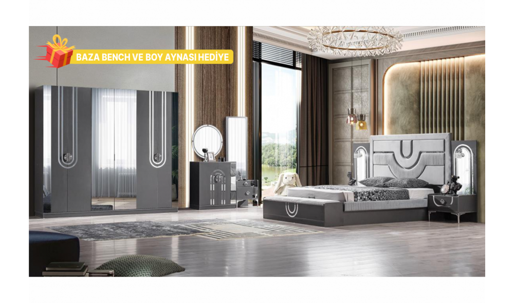 Sıla Antrasit Yatak Odası Takımı