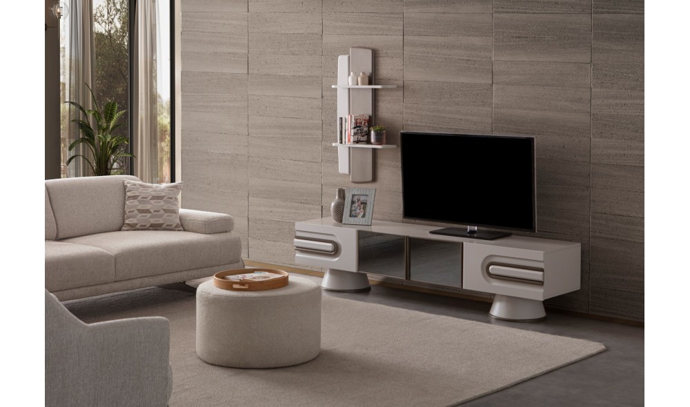 Dolunay Tv Ünitesi (Yüzler MDF, Kasa Suntalem)