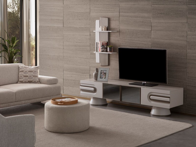 Dolunay Tv Ünitesi (Yüzler MDF, Kasa Suntalem)