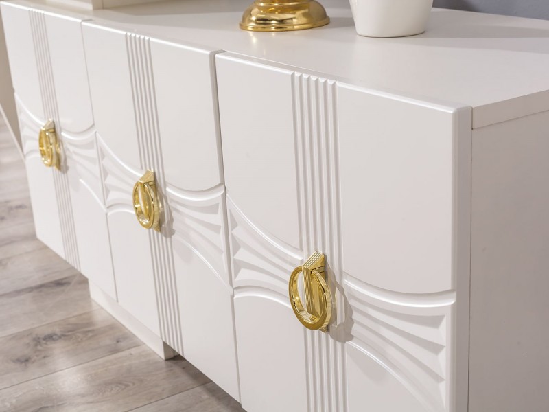 Dora Yemek Odası (Ön yüzler %100 mdf kasa suntalem malzemeden üretilmiştir)