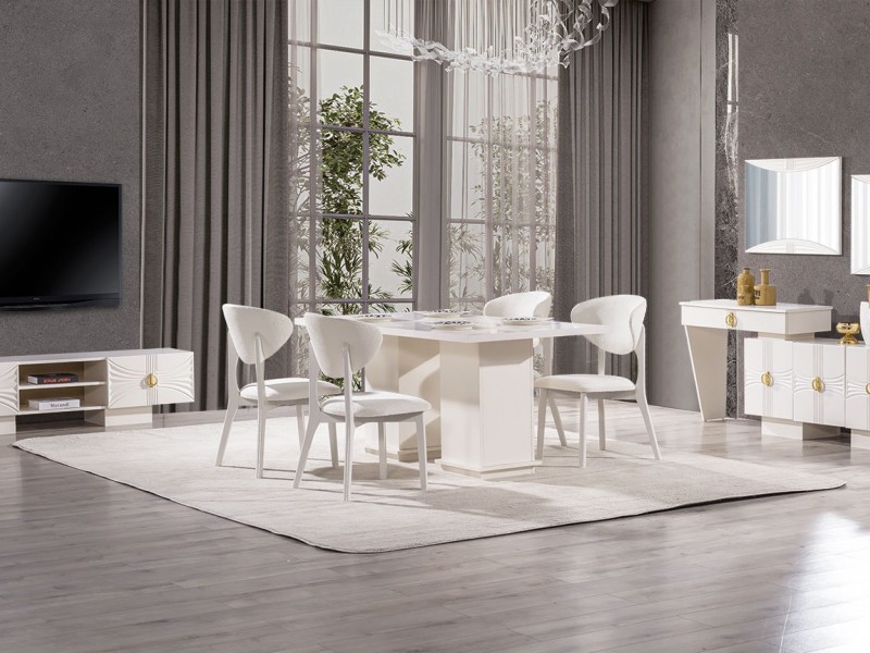 Dora Yemek Odası (Ön yüzler %100 mdf kasa suntalem malzemeden üretilmiştir)