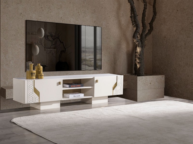 Elegance Tv Ünitesi (Ön yüzler %100 mdf kasa suntalem malzemeden üretilmiştir)