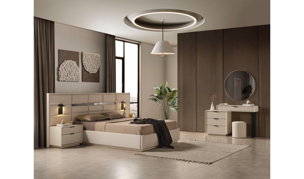 Lotus Köşe Yatak Odası Takımı Yüzeysel MDF