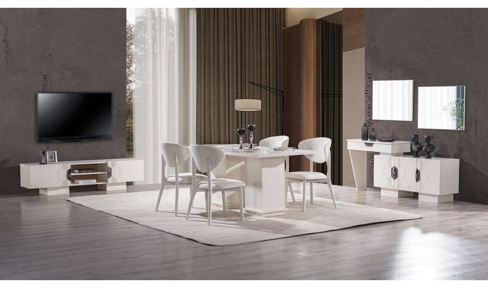 Opal Yemek Odası (Ön yüzler %100 mdf kasa suntalem malzemeden üretilmiştir)