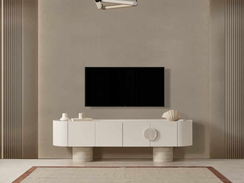 Dior Tv Ünitesi %100 MDF (Masa Ayakları ve Konsol Ayakları Travertendir)