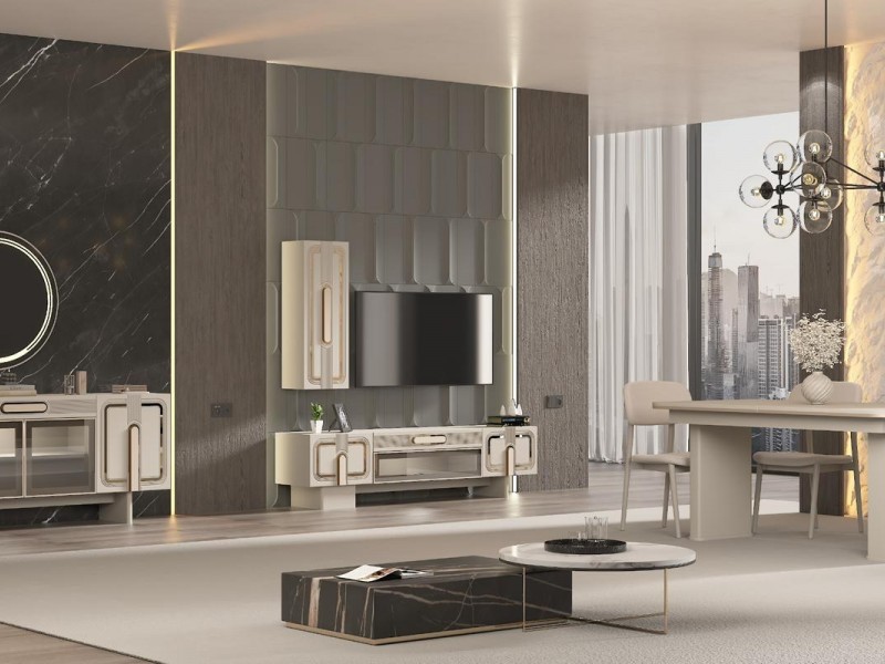 Zambak Yemek Odası (Ön yüzler %100 mdf kasa suntalem malzemeden üretilmiştir)