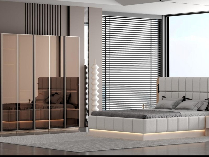 Pera Aytaşı Ceviz Yatak Odası Takımı Yüzler MDF