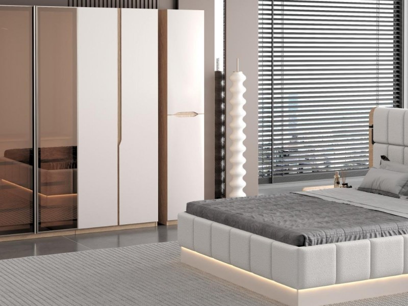 Pera Aytaşı Ceviz Yatak Odası Takımı Yüzler MDF