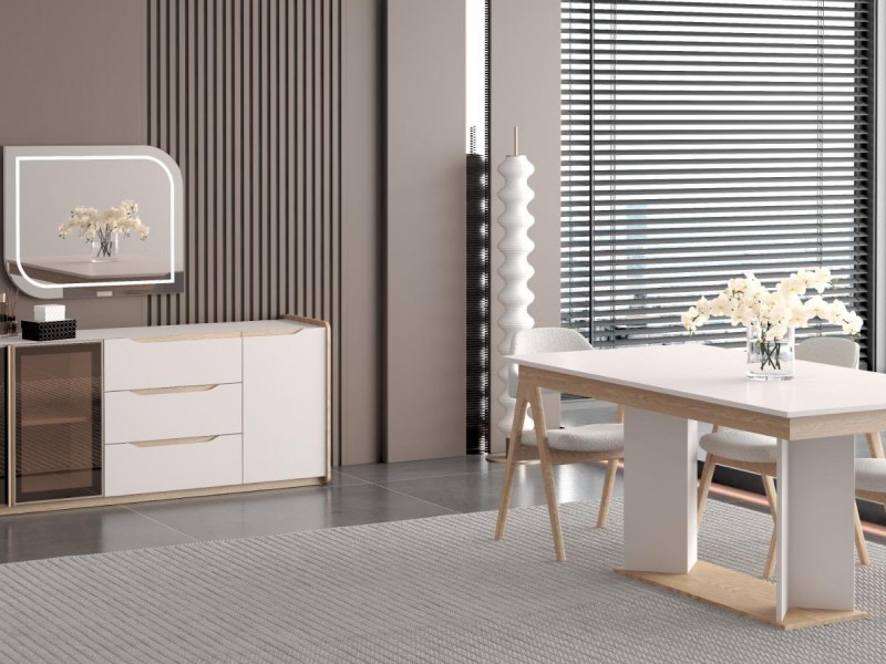 Pera Aytaşı Ceviz Yemek Odası Yüzler MDF