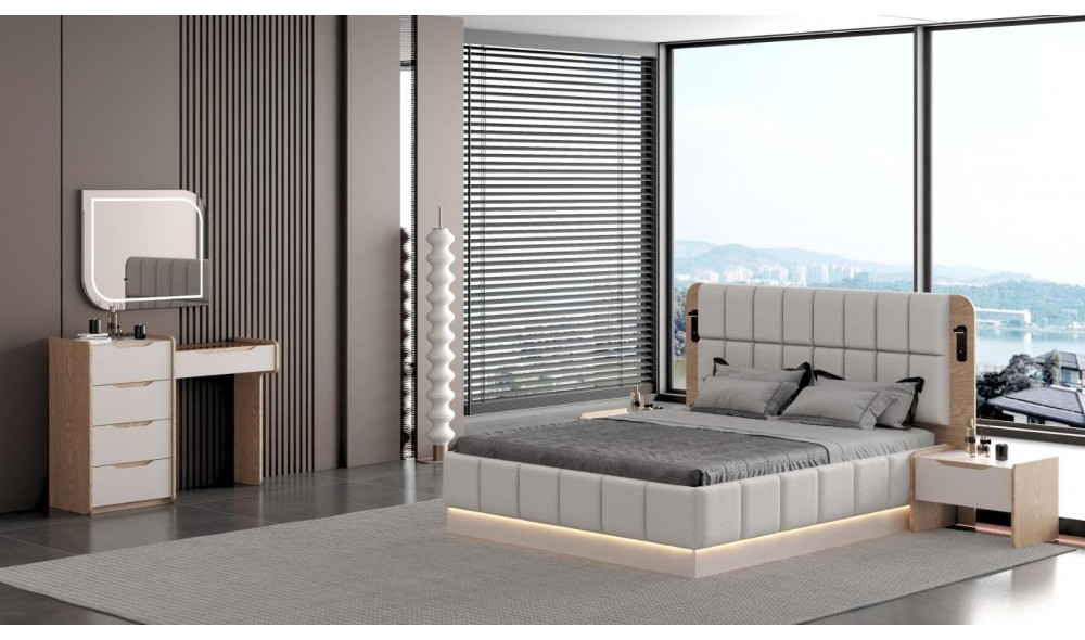 Pera Aytaşı Ceviz Yatak Odası Takımı Yüzler MDF