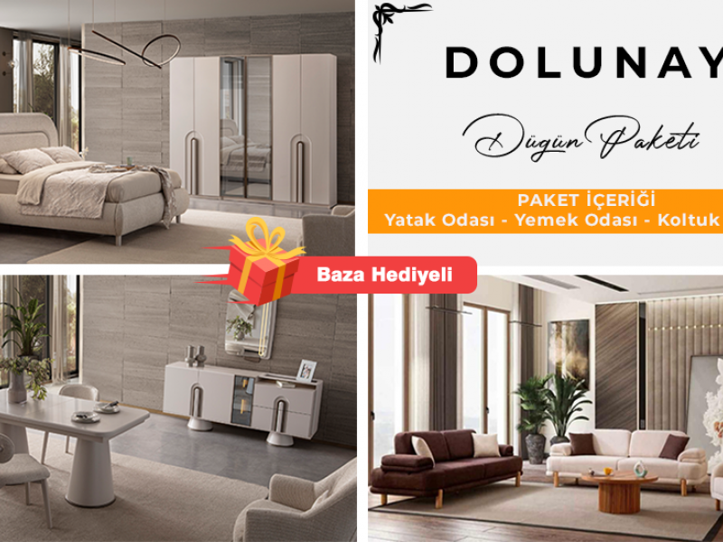Dolunay Düğün Paketi (Yüzler MDF, Kasa Suntalem)