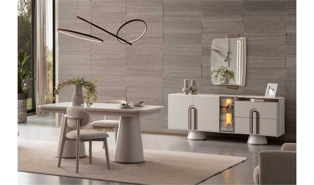 Dolunay Yemek Odası (Yüzler MDF, Kasa Suntalem)