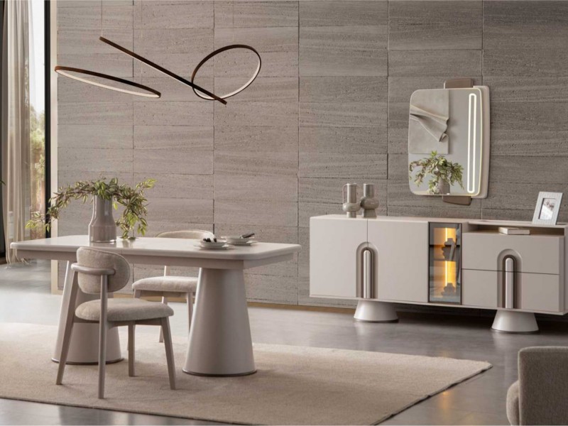 Dolunay Yemek Odası (Yüzler MDF, Kasa Suntalem)