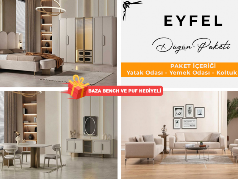 Eyfel Düğün Paketi Yüzeysel MDF