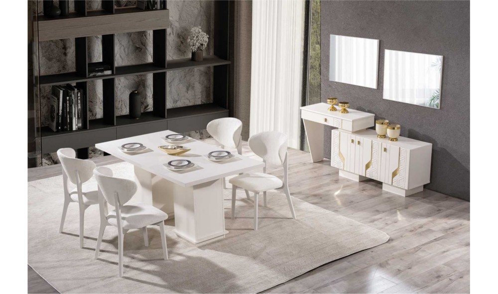 Elegance Yemek Odası (Ön yüzler %100 mdf kasa suntalem malzemeden üretilmiştir)
