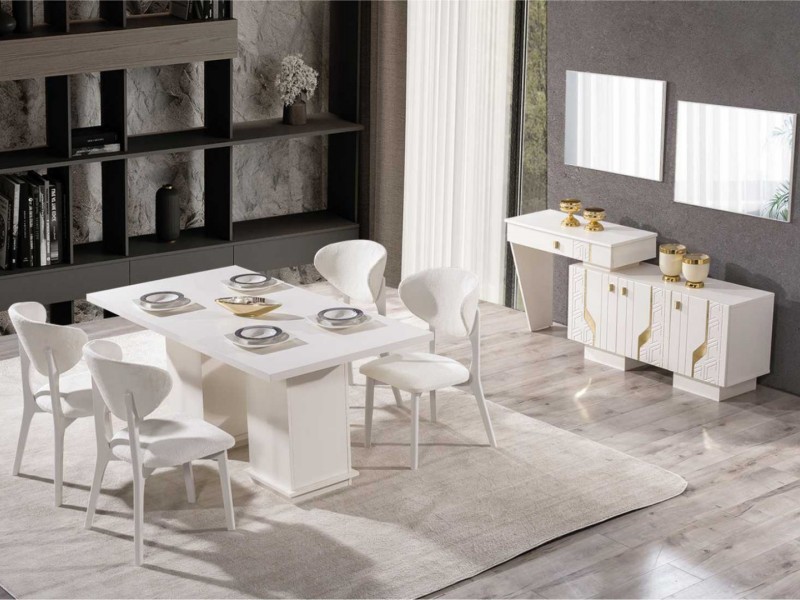 Elegance Yemek Odası (Ön yüzler %100 mdf kasa suntalem malzemeden üretilmiştir)