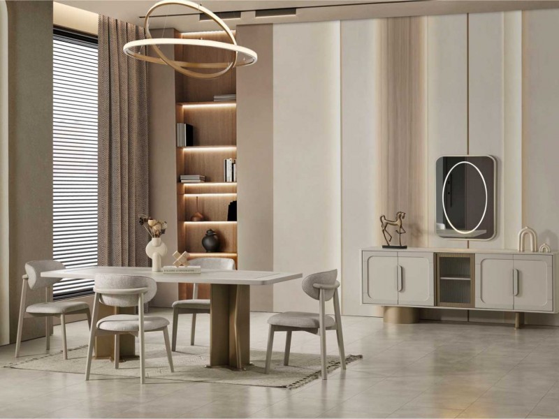 Eyfel Yemek Odası (Ön yüzler %100 mdf kasa suntalem malzemeden üretilmiştir)