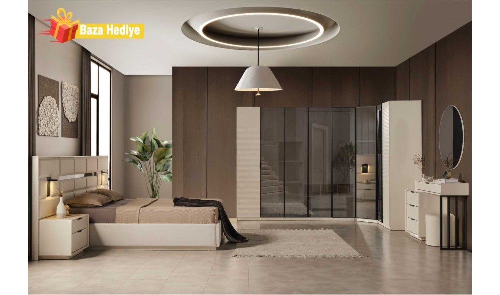 Lotus Köşe Yatak Odası Takımı Yüzeysel MDF
