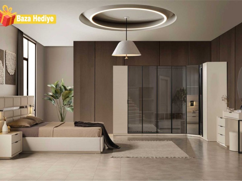 Lotus Köşe Yatak Odası Takımı Yüzeysel MDF