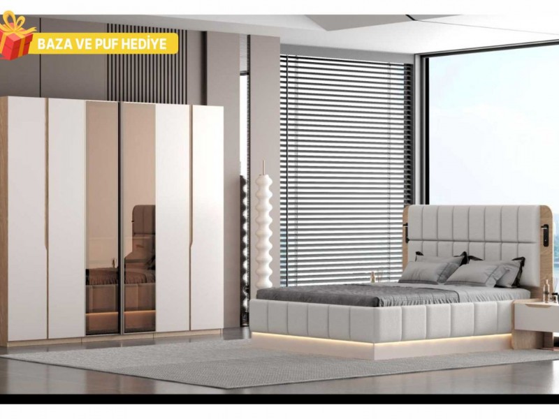 Pera Aytaşı Ceviz Yatak Odası Takımı Yüzler MDF