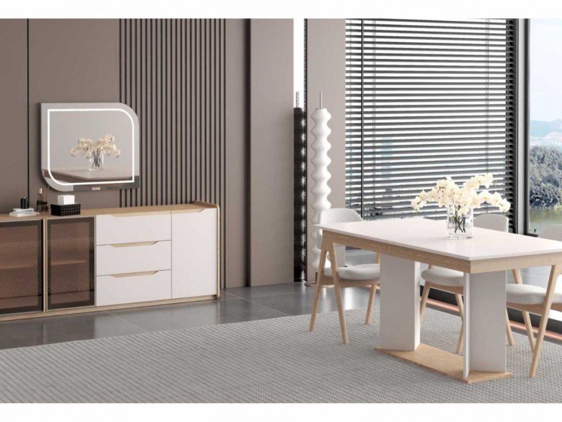 Pera Aytaşı Ceviz Yemek Odası Yüzler MDF