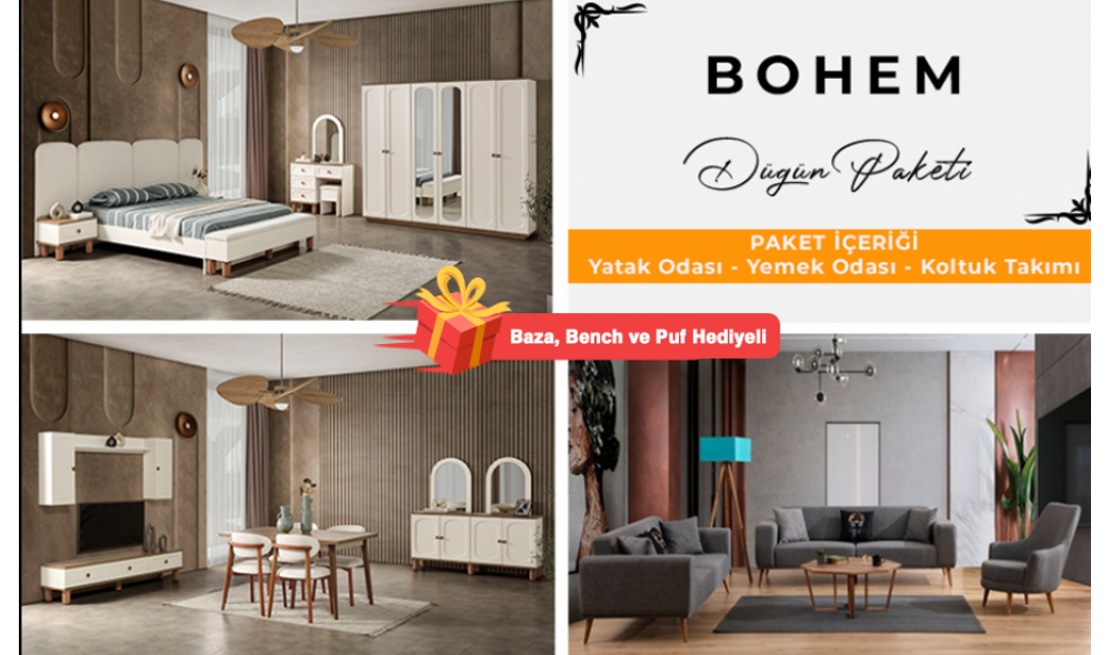 Bohem Düğün Paketi (YÜZLER MDF KASA SUNTALEM MALZEMEDEN ÜRETİLMİŞTİR)