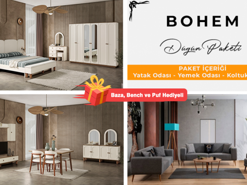 Bohem Düğün Paketi (YÜZLER MDF KASA SUNTALEM MALZEMEDEN ÜRETİLMİŞTİR)