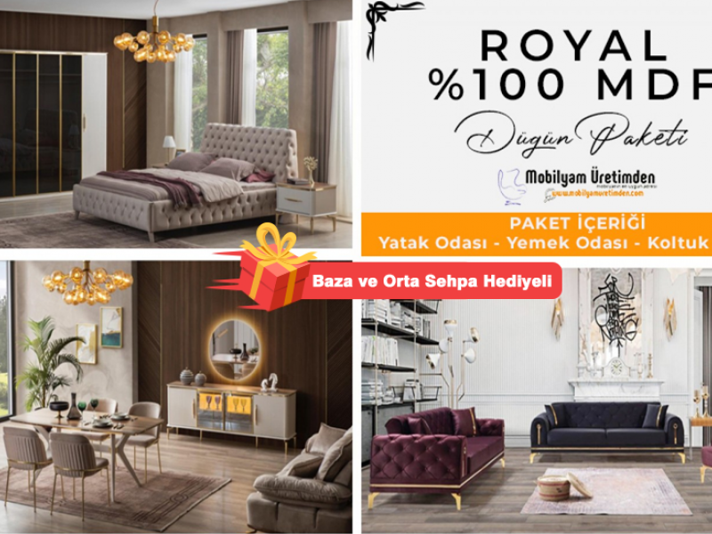 Royal Düğün Paketi (Yüzler %100 MDF Kasa Suntalem)