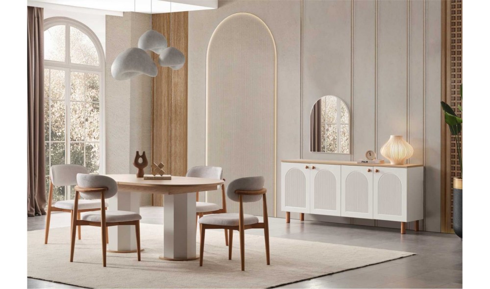 Nergis Yemek Odası (Ön yüzler %100 mdf kasa suntalem malzemeden üretilmiştir)