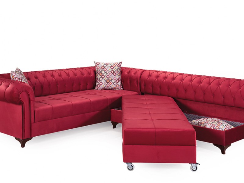 Chester Köşe Nubuk Kumaş (Yataklı ve Sandıklı)