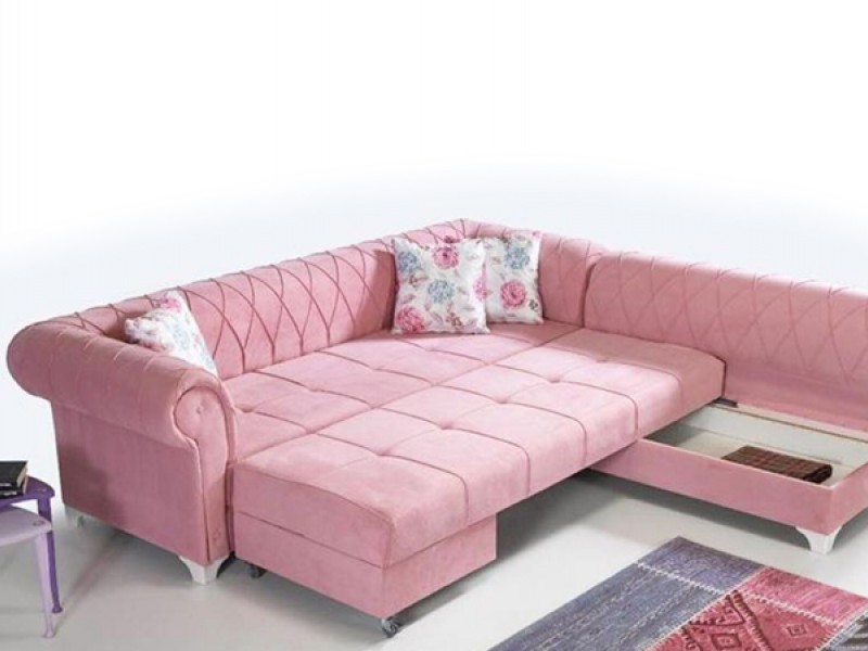 Chester Pembe Köşe Takımı (Yataklı Sandıklı)