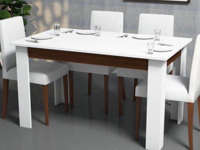 Kelebek Ceviz Beyaz Masa Seti