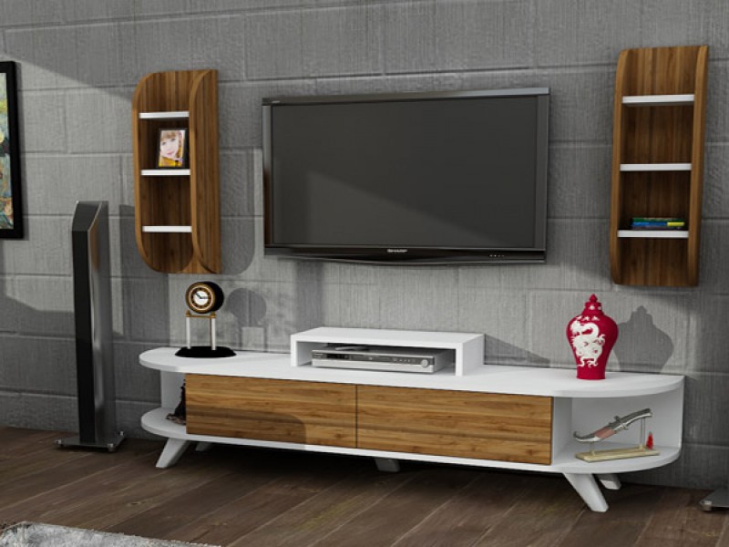 Aral Ceviz beyaz Tv Ünitesi