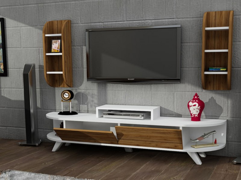 Aral Ceviz beyaz Tv Ünitesi