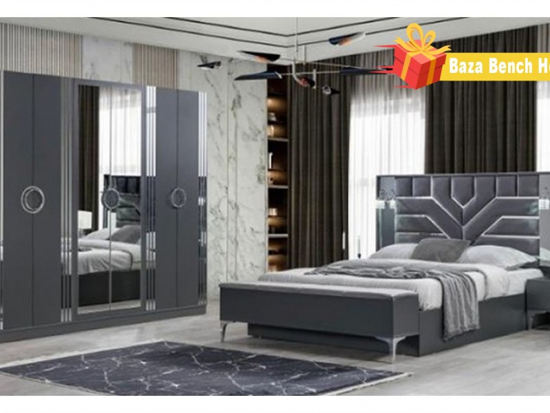 Lotto Antrasit Yatak Odası Takımı BAZA BENCH HEDİYELİ