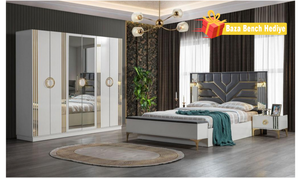 LOTTO AYTAŞI YATAK ODASI TAKIMI BAZA VE BENCH HEDİYELİ