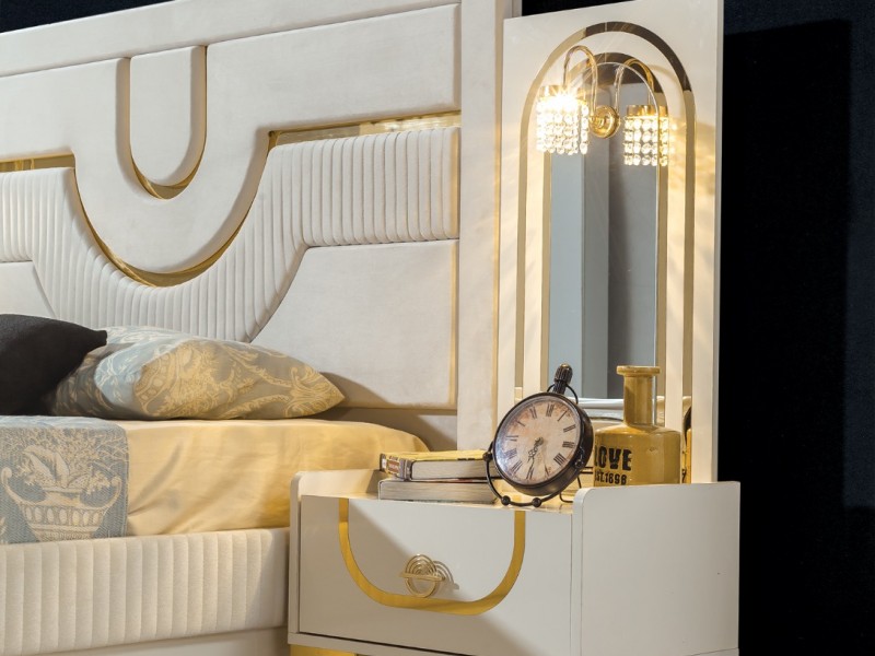 Sıla Yatak Odası Takımı Baza, Bench, Boy Aynası Ve Puf Hediye