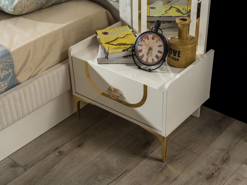 Sıla Yatak Odası Takımı Baza, Bench, Boy Aynası Ve Puf Hediye