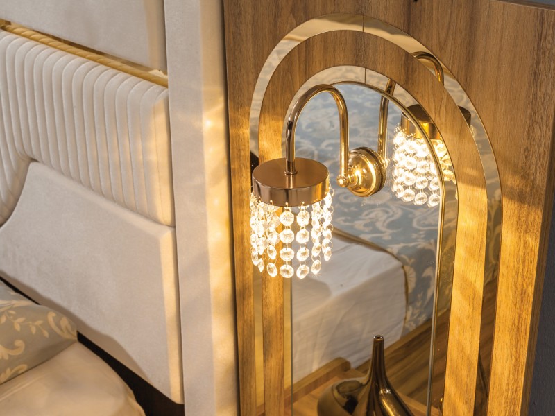 Sıla Ceviz Düğün Paketi Baza, Bench, Boy Aynası Ve Puf Hediye