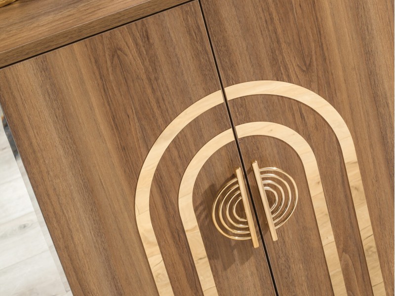 Sıla Ceviz Yatak Odası Takımı Baza, Bench, Boy Aynası Ve Puf Hediye