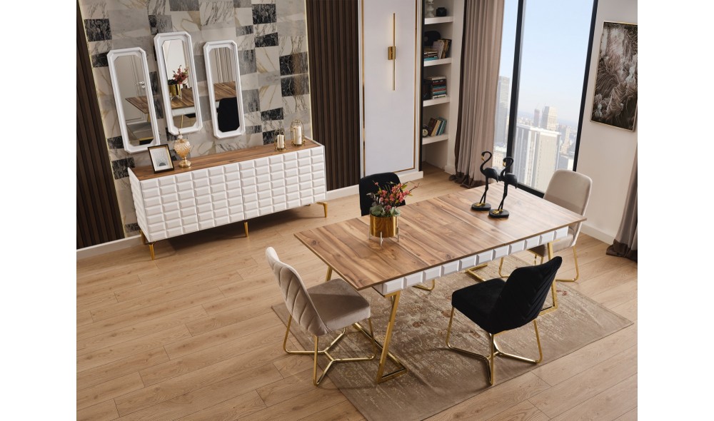 Ağva Ceviz Yemek Odası Takımı %100 MDF