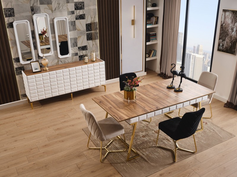 Ağva Ceviz Yemek Odası Takımı %100 MDF