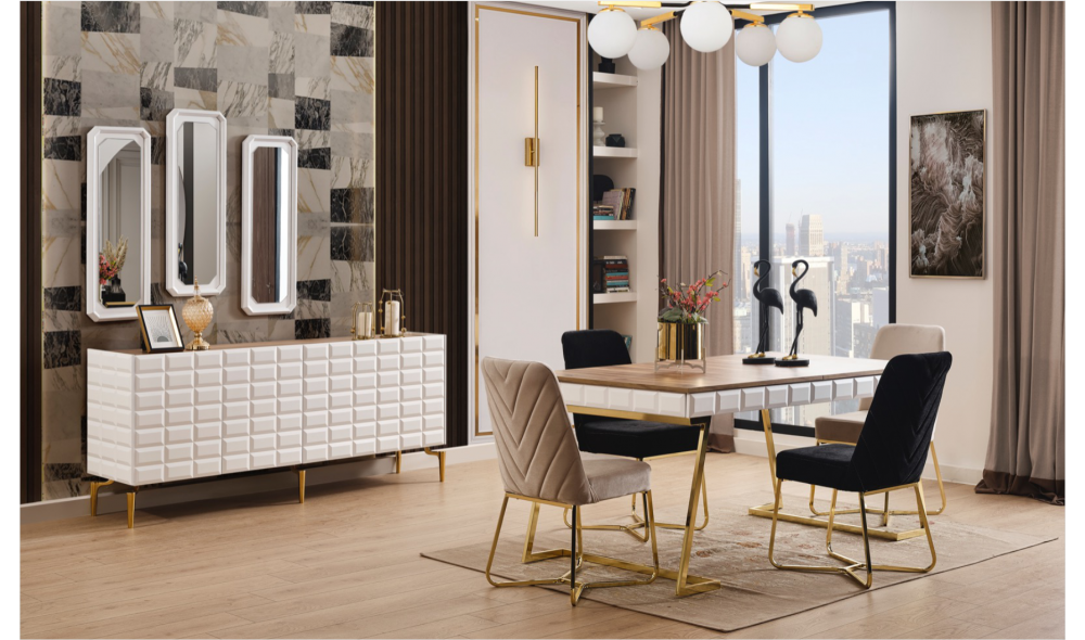 Ağva Ceviz Yemek Odası Takımı %100 MDF