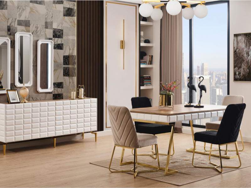 Ağva Ceviz Yemek Odası Takımı %100 MDF